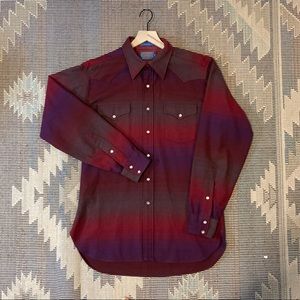 Vintage Pendleton High Grade Westernwear‎ Ombré Pearl Snap Button Down Shirt